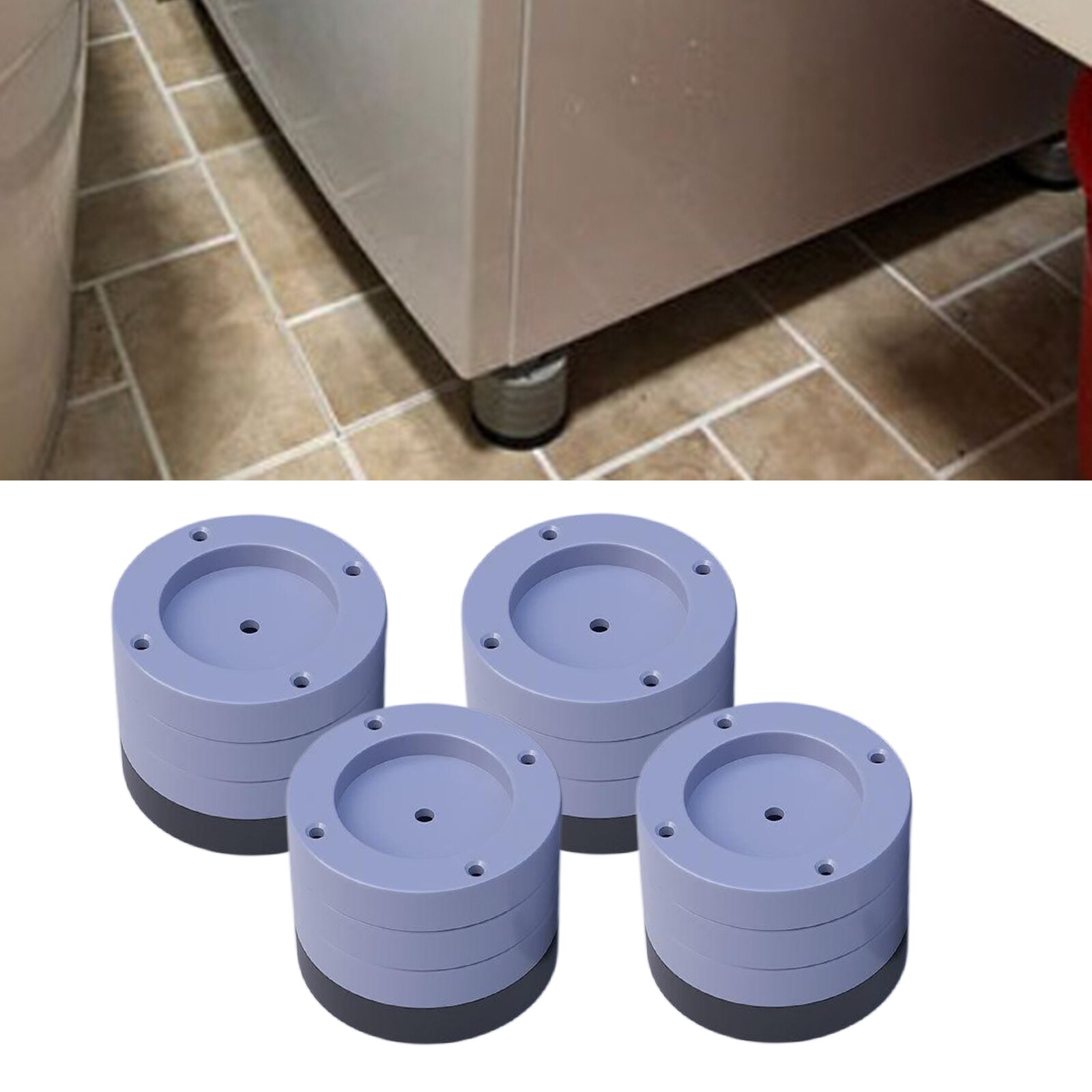 4 Pcs Rubber Base Washer and Dryer Anti Vibration Mat Pads for Refrigerator