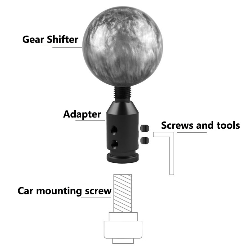 Universal Aluminum Automotive Gear Shifter Thread Converter Gear Lever Adapter for Non Threaded Shifters 12x1.25mm