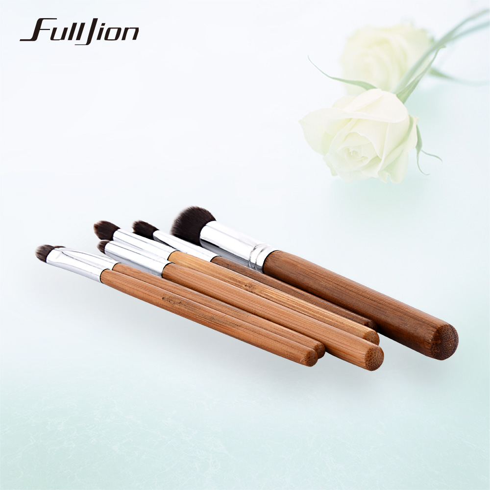 Fulljion 6PCS Professionele Bamboe Make-Up Kwasten Set Oogschaduw pincel maquiagem Foundation Blusher make up borstels maquillage