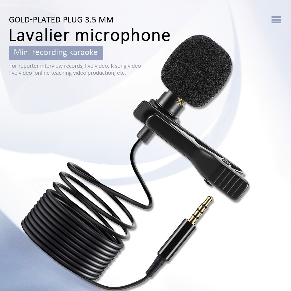 Mini Professionals Jack Clip-on Tie Collar Microphone 3.5mm Jack Plug Mic Stereo Mini Wired External Microphone for PC Phones