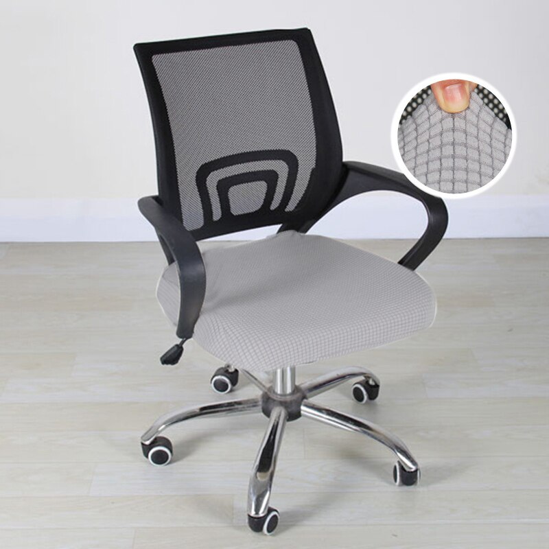 Elastyczny pokrowiec na krzesło biurowe żakardowe pokrowce na siedzenia kukurydza polarowa Slipcover elastyczny ochraniacz na fotel komputerowy Sillas De Oficina: lekki szary seat cove