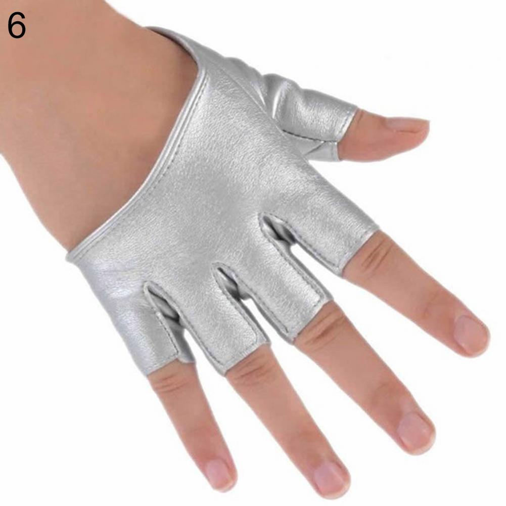 Gloves Women Ladies Half Finger Faux Leather Short-Figures Gloves Half Palm