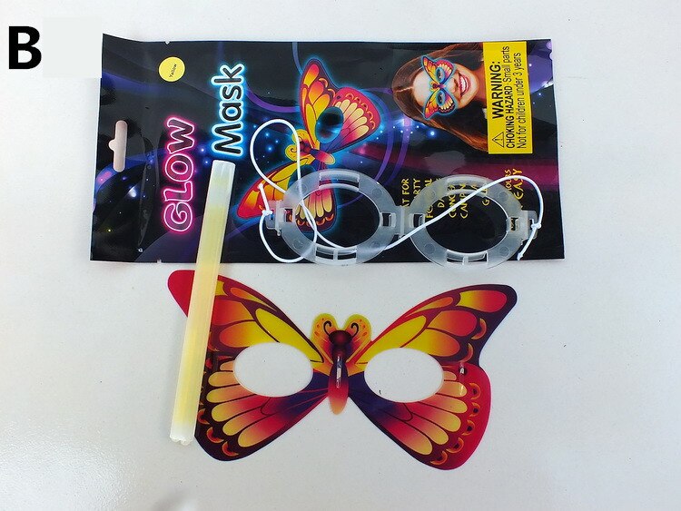 Glow Stick DIY Glowing Blue Eye Mask Prom Night Glow Mask Party Makeup Party Masquerade Christmas Halloween Toys: B