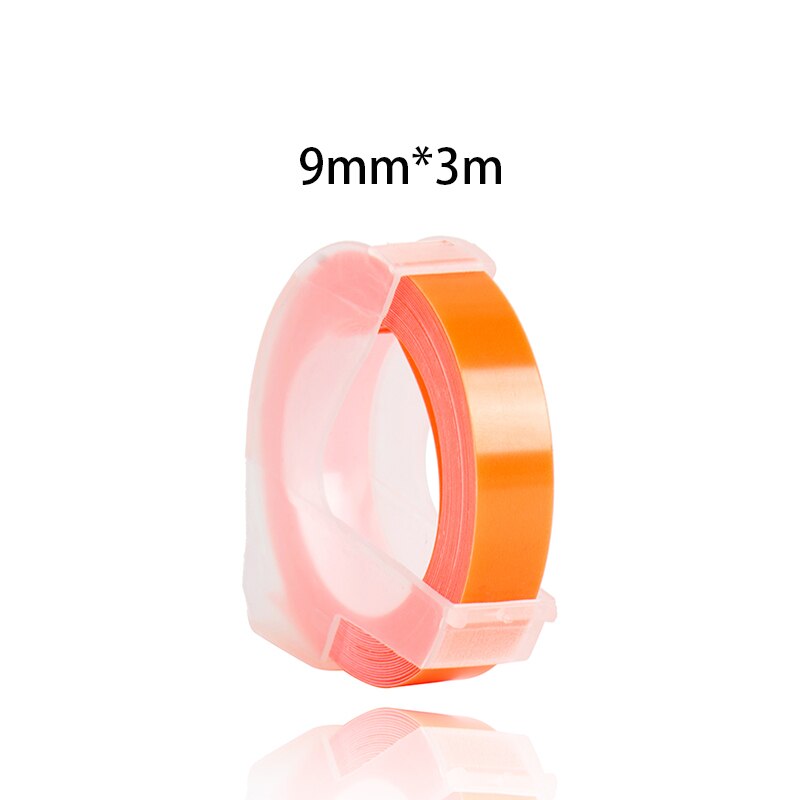 1 pz colore arancione compatibile DYMO 1610 12965 1880 etichettatrice DYMO 3D plastica stampa goffratura etichetta 6/9/12mm * 3m MOTEX E101: 9mm