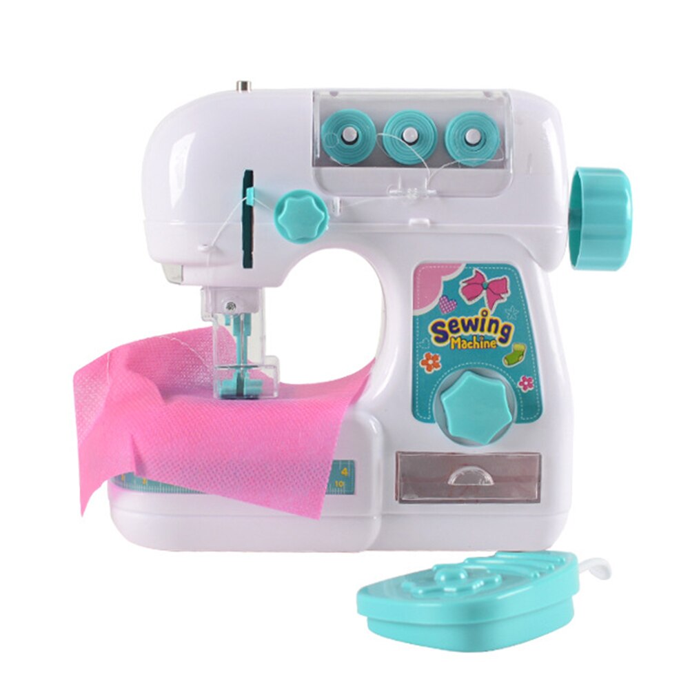 Simulation DIY Electric Mini Sewing Machine Children Household Pretend Play Toy Children Portable Interactive