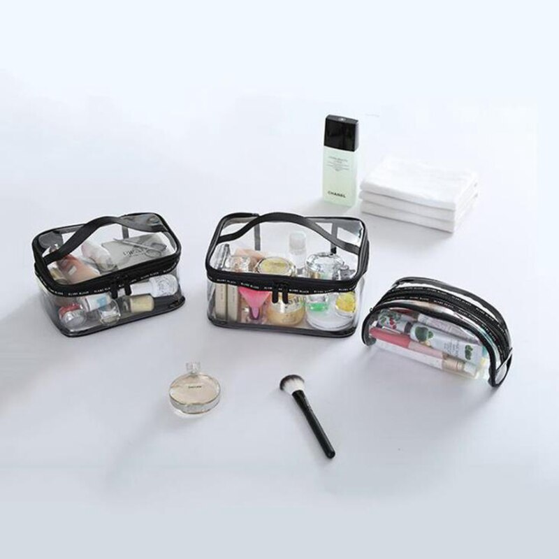 UOSC Women Transparent Cosmetic Bag Zipper Travel Make Up Case Makeup Beauty Organizer Storage Pouch Toiletry Wash Bath Bag