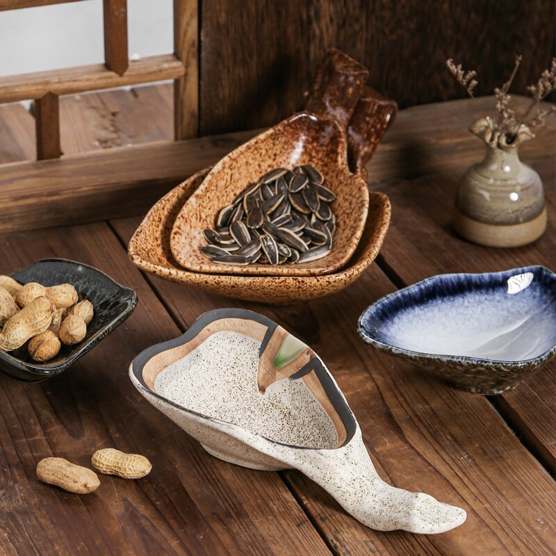 Imitation Oyster Shell Tableware Ceramic Western Plate Restaurant Hotel Ceramic Sushi Plate Cold Dish Home Small Dish