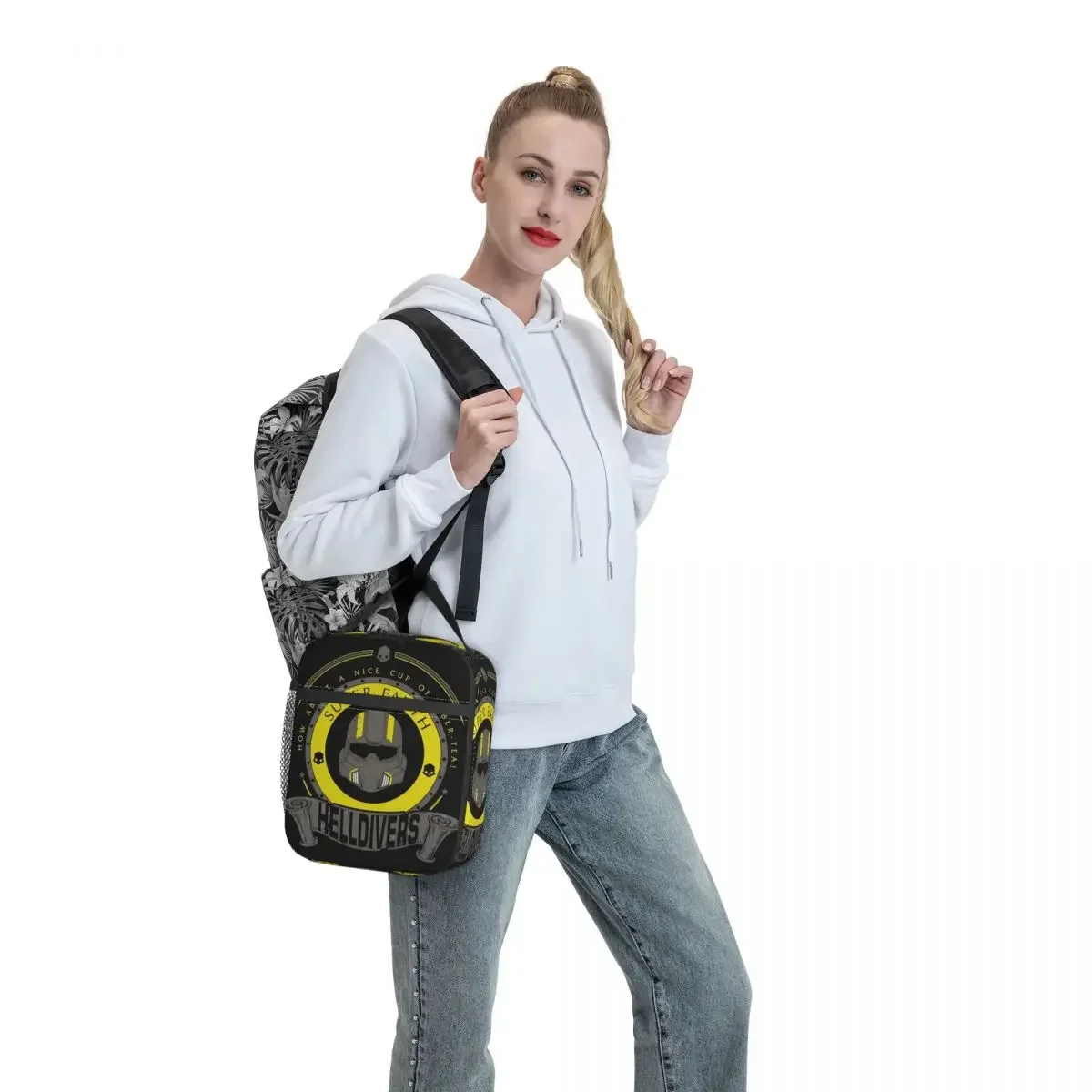 Helldivers Video Game Insulated Lunch Bag Cooler Bag Meal Container Portable Lunch Box Tote Food Handbags Work Outdoor