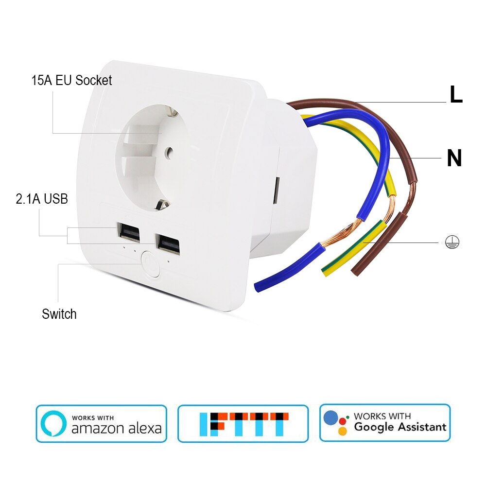 Interrupteur Variateur WiFi Intelligent 2 Pièces – Compatible Alexa Et Google Home – Installation Murale