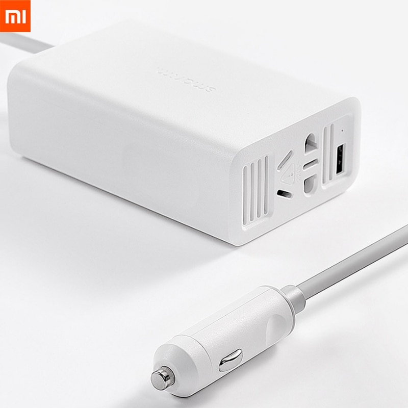 Xiaomi Mijia SMARTMI 100W Portable Car charger Inverter Converter DC 12V to AC 220V with 5V/2.4A USB Ports Car power with Socket