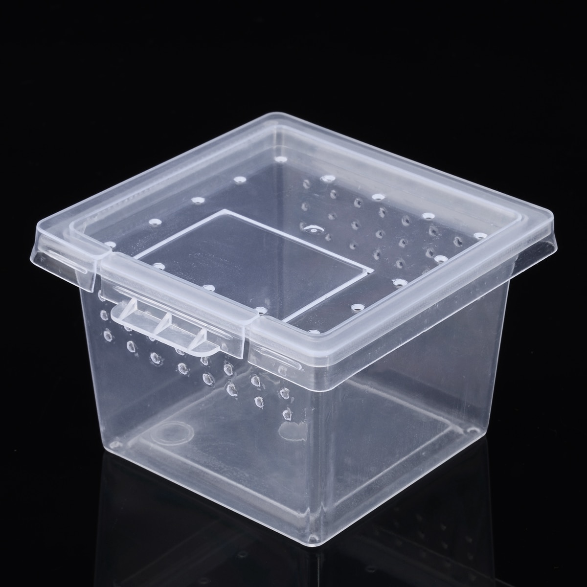 1pc Reptiles Insect Box Clear Plastic Insect Reptile Box For Insect Supplies Transport Breeding Feeding Cases