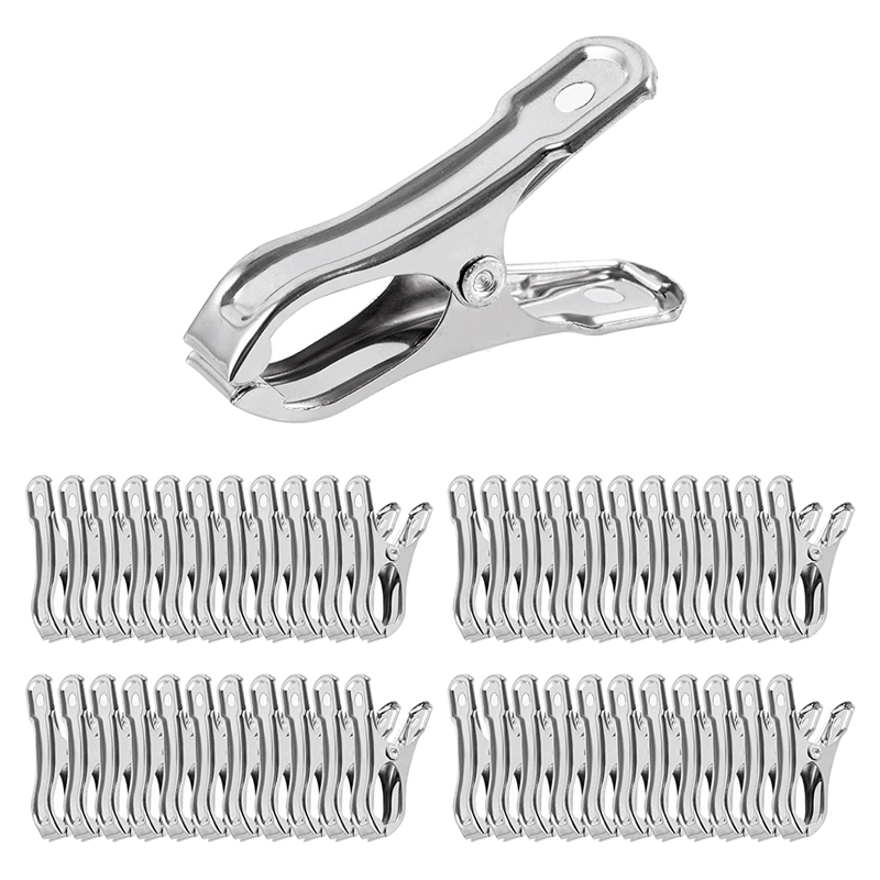 100 Stuks Kleding Clips Tuin Clips, Kas Klemmen Rvs, Kas Clips Voor Netting, hebben Een Sterke Grip: Default Title