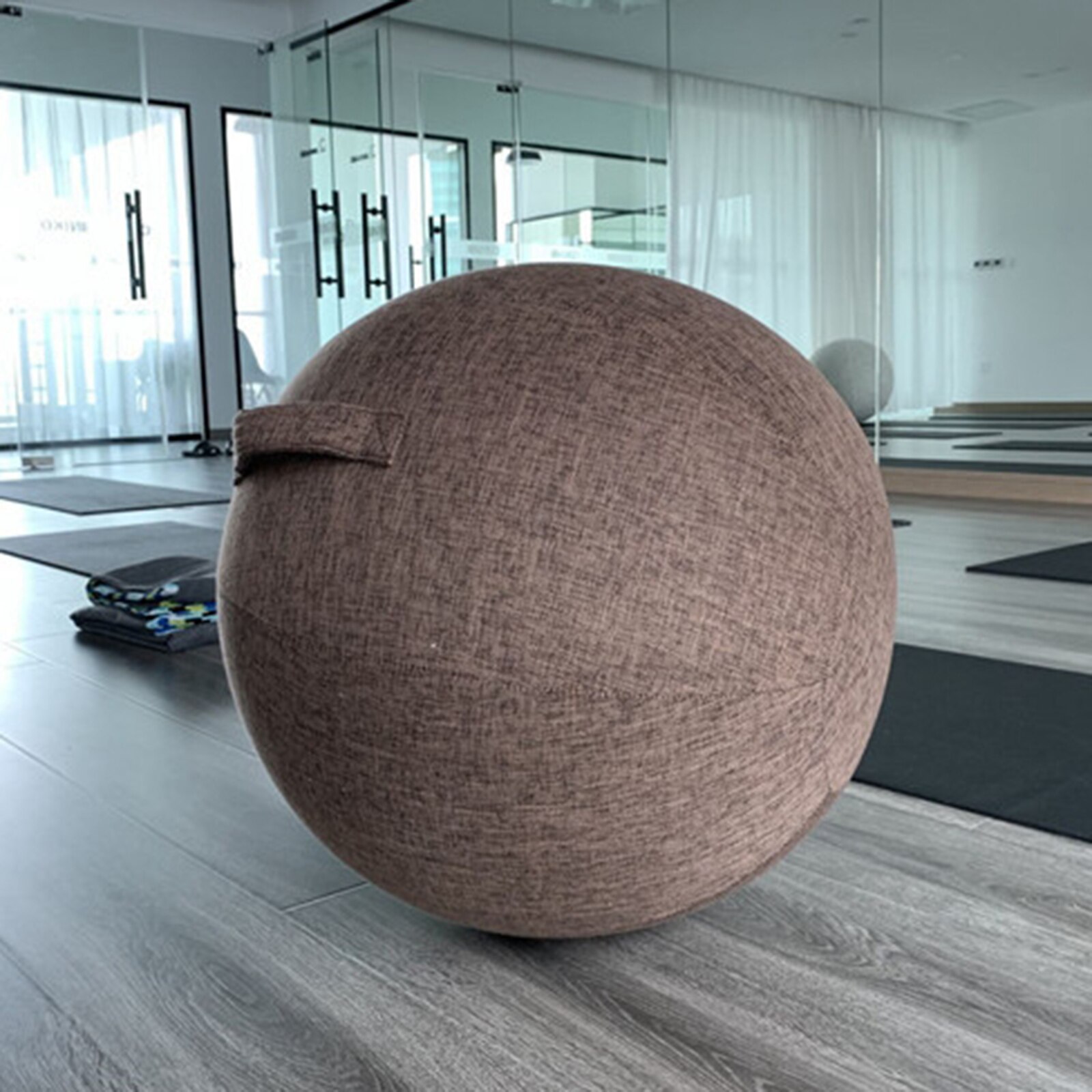 Vervanging Cover Voor Zitten Bal Stoel, yoga Oefening Geboorte Bal Stoel Bescherming Stofdicht Beschermen Wrap Past Voor 75Cm Ballen: Coffee