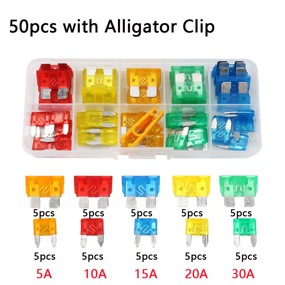 100pcs 5/7/10/15/20/25/30A Fuse Car Blade Fuse Assortment Assorted Kit Mini Small Size Blade Set Auto Truck Automotive Fuse: Dark Grey