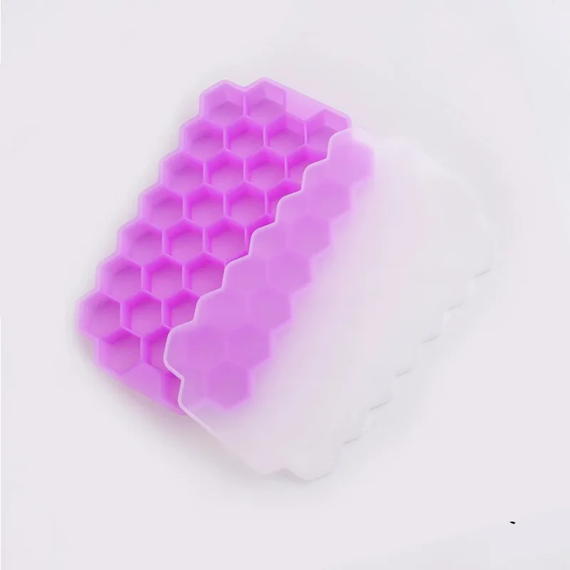 Ice Cube Maker Silicones Ice Mould Honeycomb Ice Cube Tray Magnum Silicone Mold Forms Food Grade Mold for Whiskey Cocktail: PURPLE