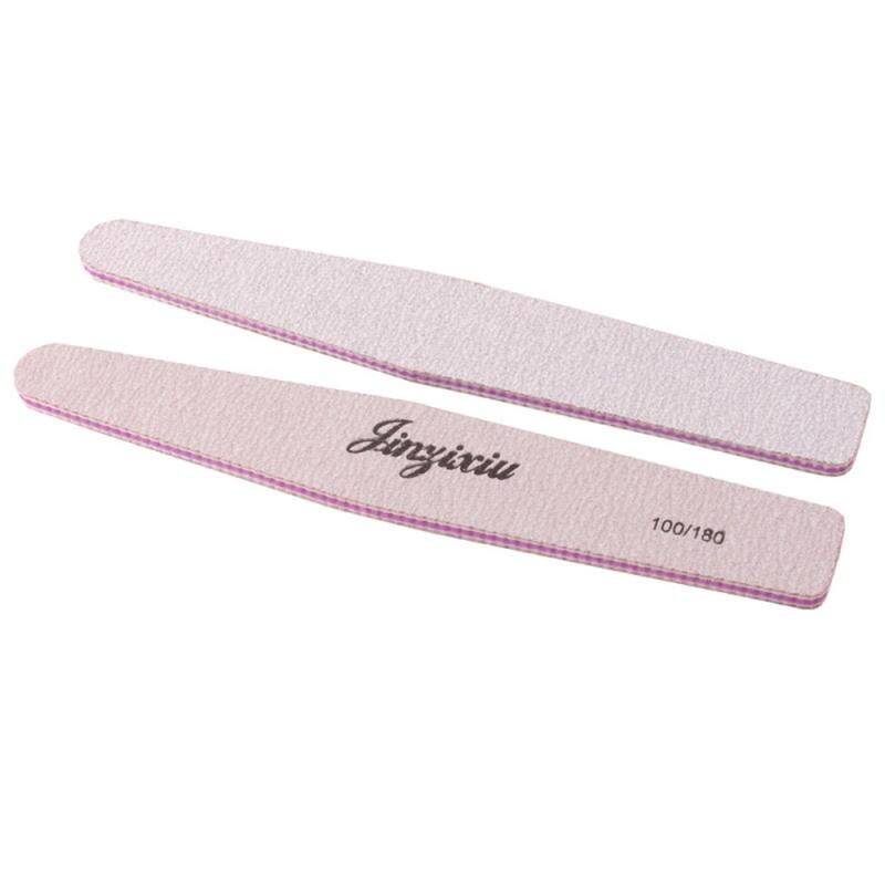 5PCS Nail File Two-sided Polishing Nail File 100/180 Grit Pink Emery Board Five Shapes With Toothed 5Shapes To Choose