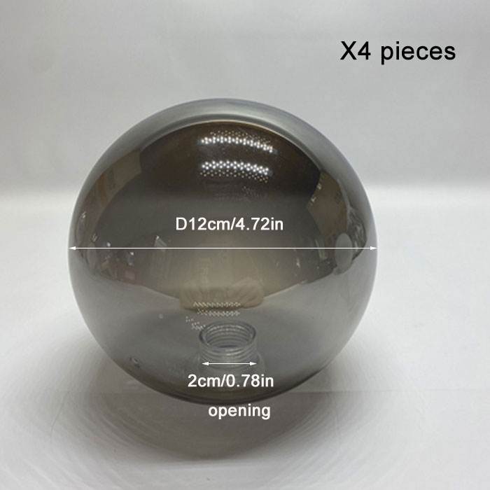 D10cm D12cm D15cm Rauch G9 Glas Lampenschirm Ersatz mit 2cm Öffnung Cognac Bernstein Grau Grau Globus G9 Schattenabdeckung für Teile: Dark Khaki