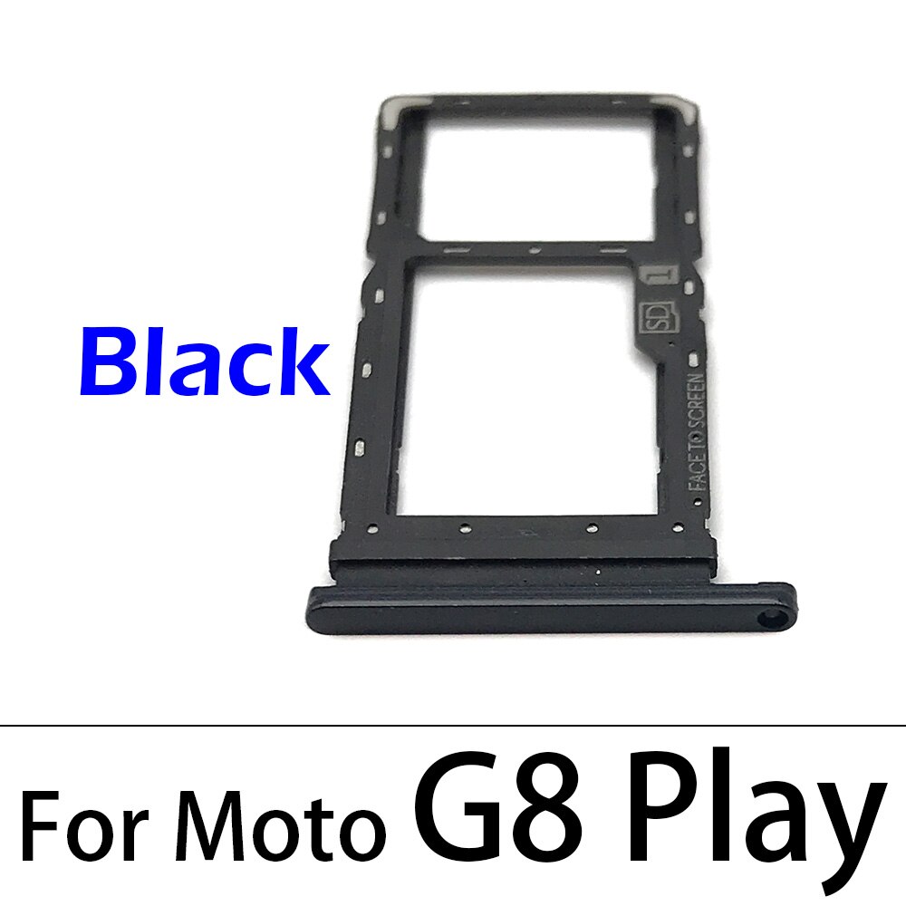 5PCS SIM Card Tray Slot Holder Replacement Part For Motorola Moto G8 G8 Plus G8 Play G8 Power Lite: G8 Play Black