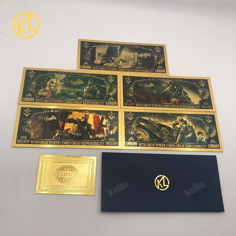 ! Tarjetas de 5 tipos de 1 millón de dólares de los EE. UU., billetes de oro, como de Navidad o decoración del hogar: Gris claro
