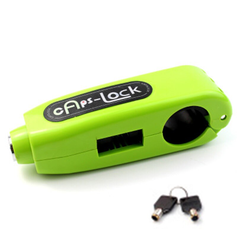 Universal motorcykellås scooter styr säkerhetslås söm broms gasreglage stöldskydd säkerhet mini lås: Grön