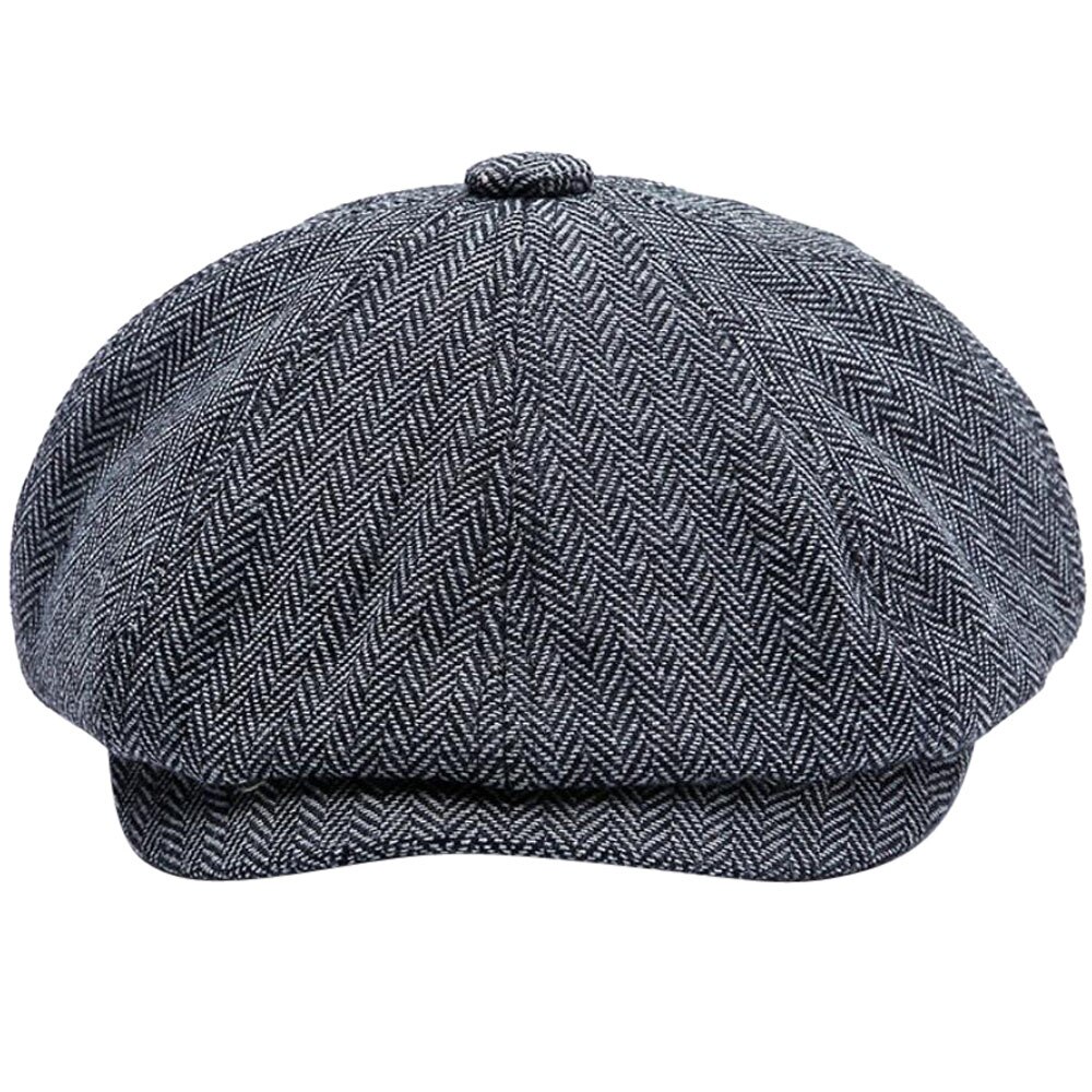 Retro Newsboy Caps Men Octagonal Hats Black Britis... Grandado
