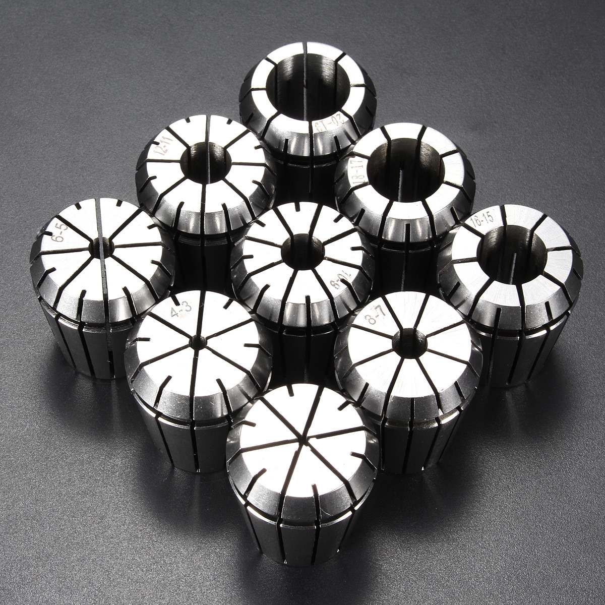 9PCS ER32 Precision Spring Collet Set 2/4/6/8/10/12/16/18 20mm
