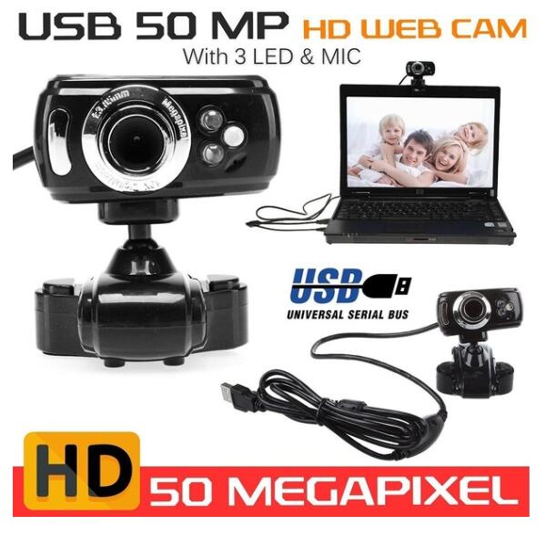 Fanshu Volle HD 1080 P USB 50.0 M Webcam Video-Computer-Kamera mit Mikrofon 3 LED für PC Laptop Skype