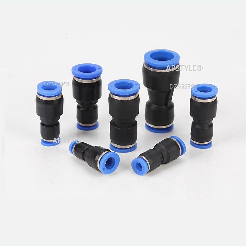 Air Pneumatic 10mm 8mm 6mm 12mm 4mm 16mm OD Hose Tube One Touch Push Into Straight Gas Fittings Plastic Quick Connectors Fitting