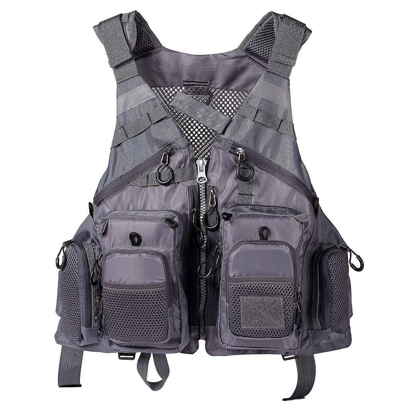 Fly Fishing Mesh Vest Jacket Life Vest Adjustable Strap for Men and Women for Fly Bass Fishing and Outdoor Activities: Black
