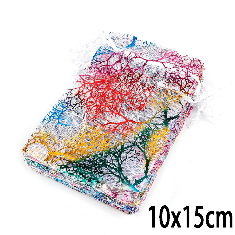 10pcs Organza Bags 7x9/9x12/10x15/13x18cm Wedding Party Holder Packaging Necklace Bracelets Jewelry Christmas Pouch