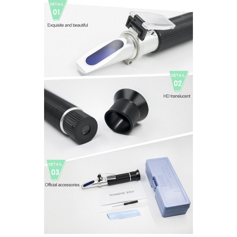 Réfractomètre alcool alcoomètre mètre 0 ~ 80% V/V ATC outil portable hydromètre Concentration spiritueux testeur réfractomètre