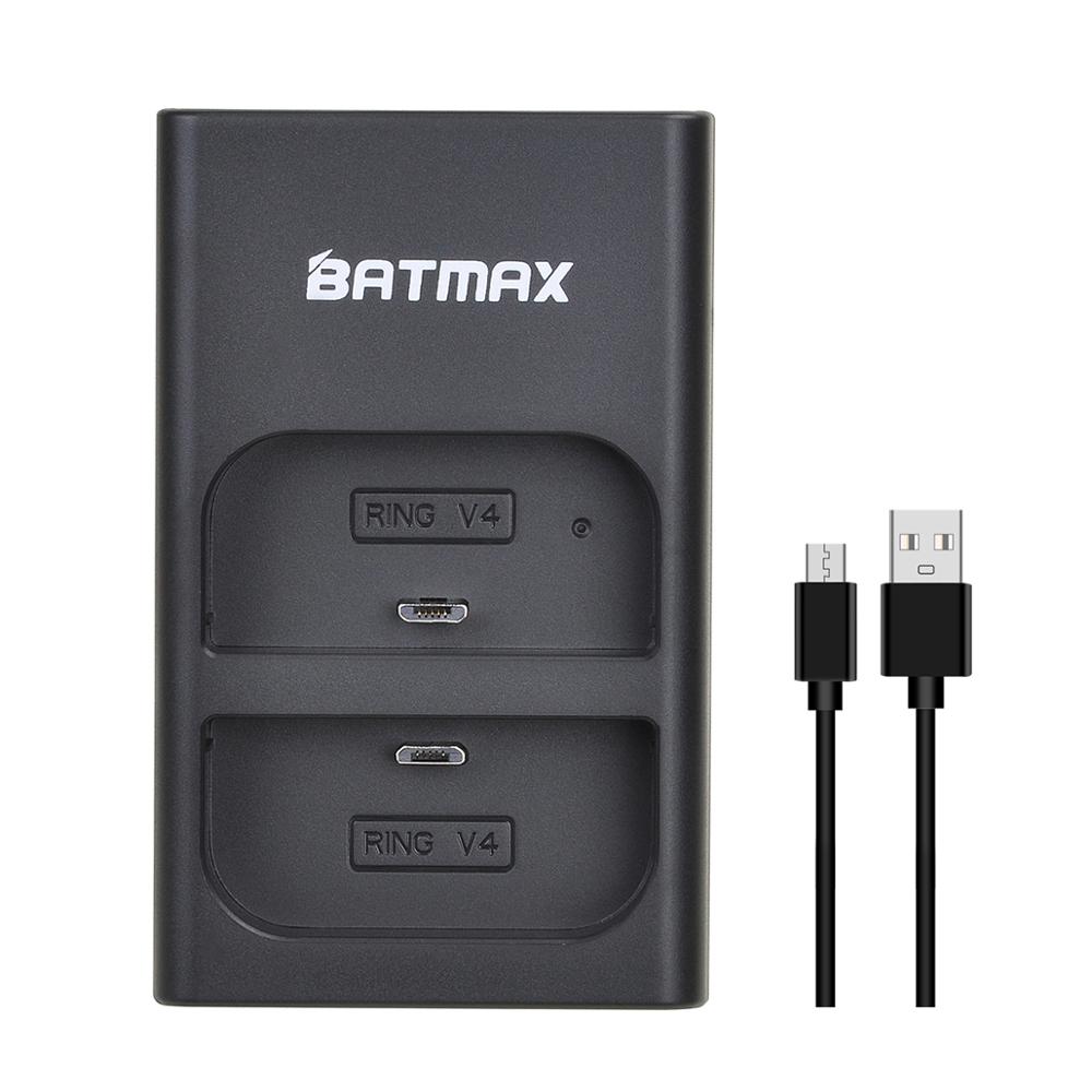 Batmax 6700Mah RV4 Batterij + Dual Charger Voor Ring Video Deurbel 2, ring Stick Up Cam Solar Vervangen V4,Video Deurbel 3 Plus