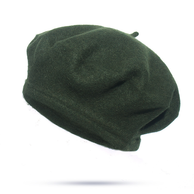 Jahrgang Frauen Mädchen Einfache Baskenmütze Französisch Warme Wolle Winter Mütze Hütte Kappe schlicht Baskenmütze Hüte Einfarbig Elegante Dame Winter kappen