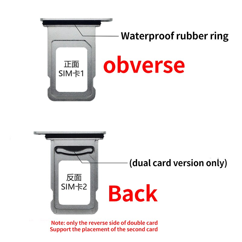 30pcs/lot Original Single/Dual With Waterproof Ring For iPhone 11 SIM Card Holder Slot Tray Container Adapter Replacement