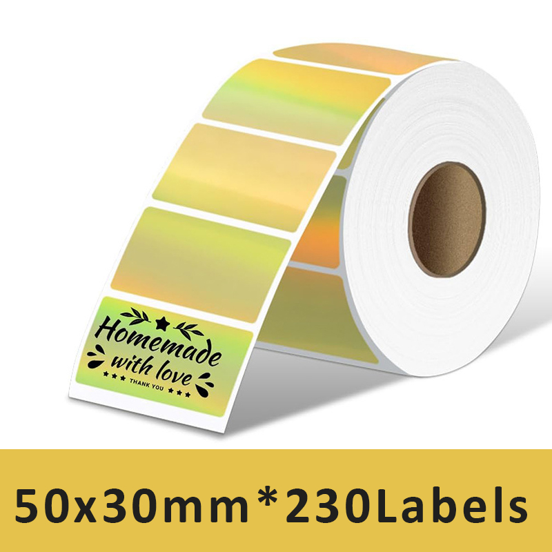 M110 Color Transparent Thermal Adhesive Label Roll,suit for phomemo M110/M200/M120/M220 E210 P50 DETONG P1: Black and Colorful