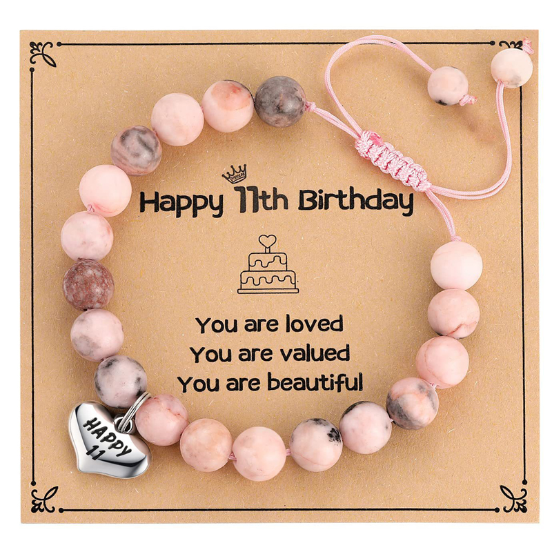 Alles Gute zum Geburtstag für 5-25 Jahre alte Mädchen, Geburtstag geflochtene Perlen Armbinde für ändern 5 bis 25 Tochter Enkelin Nichte: Rost verrotten