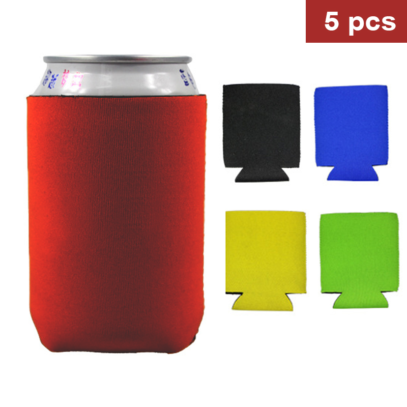 5 Pcs Bier Mouwen Camping Kan Cup Soda Cover Neopreen Drinken Koeler Draagbare Fles Outdoor Mouw Voor Party Bruiloft Verjaardag