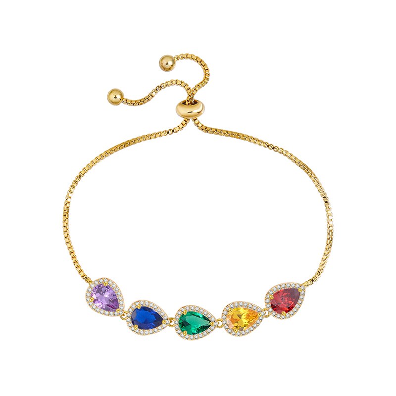Weimanjingdian marken-armbänder für #39 , birnenförmig geschliffene, farbige zirkonia, Ideal für hochzeiten und als brautschmuck