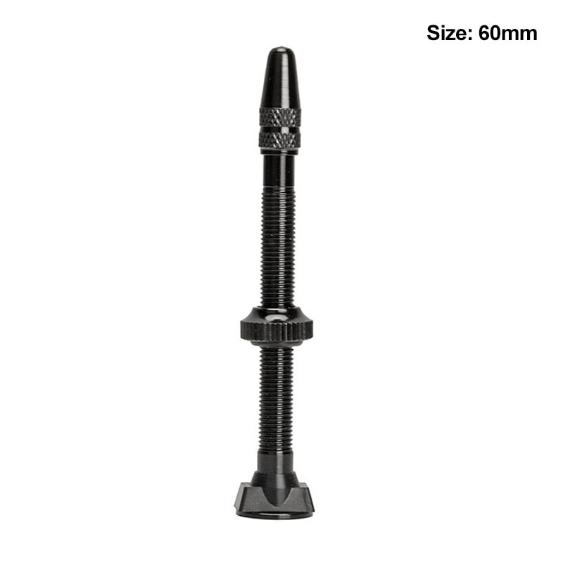2 pçs 40/60mm válvula de bicicleta sem câmara pneu presta valvula mtb estrada da bicicleta do pneu da liga alumínio haste selante ferramenta compatível para bicicleta: 60mm Black 1Set