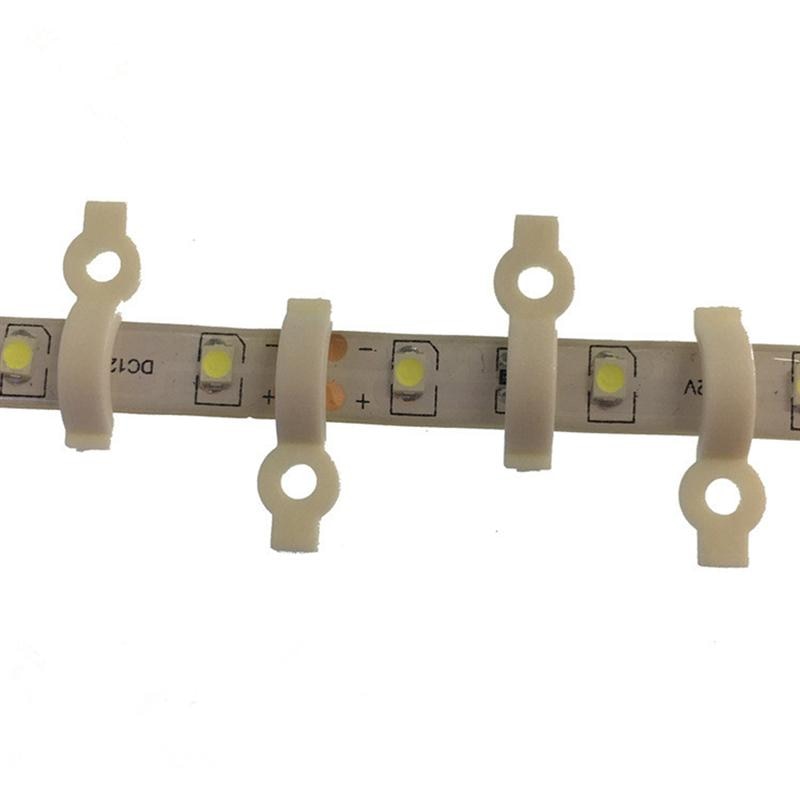 Soportes de montaje de barra de luz, Clip para accesorio de fijación de un lado para tira de luces LED de 10mm, decoración del hogar, 100 Uds.