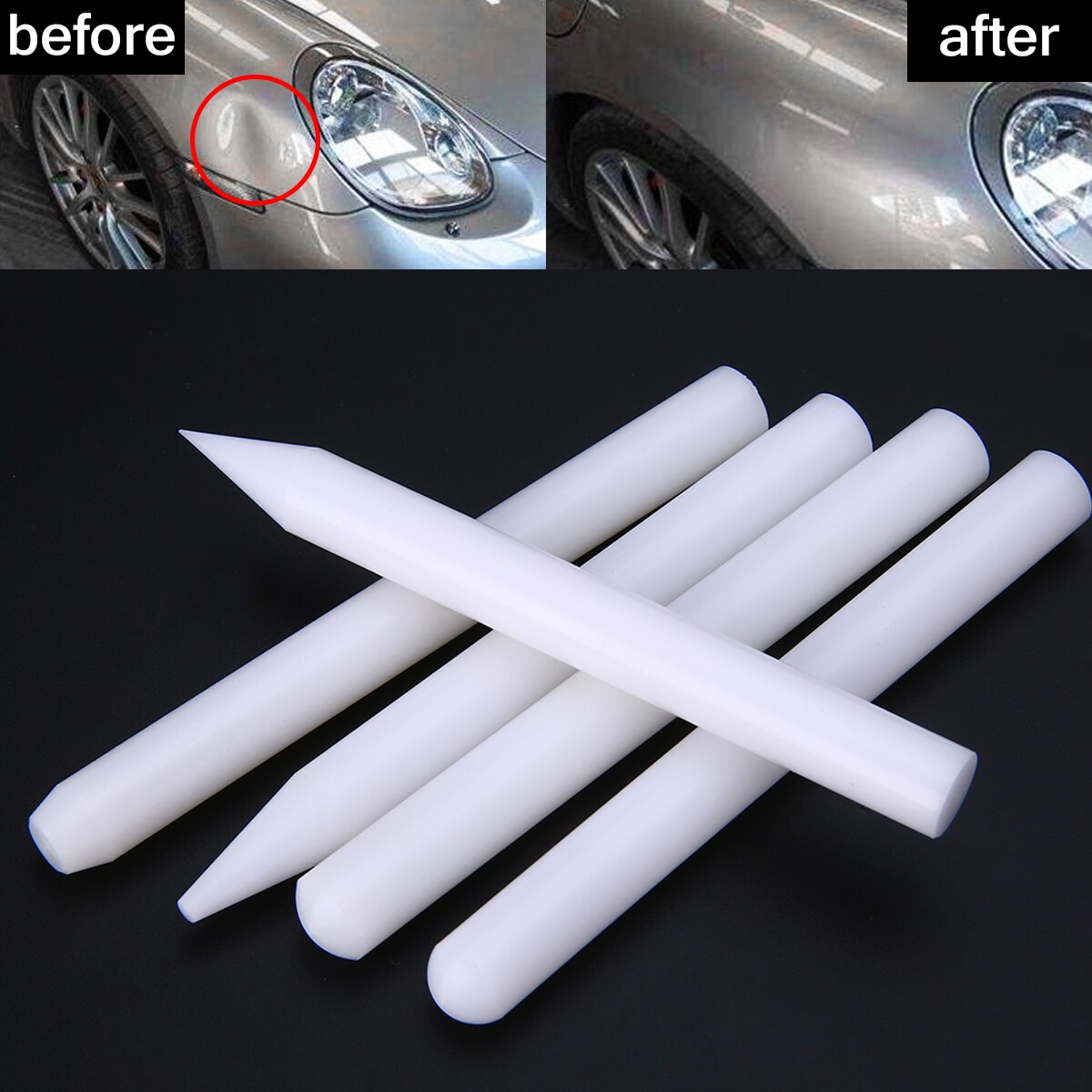 5pcs Super PDR Tools White Nylon Pen Tap Down Pen Paintless Dent Removal Pen Use For Dent Repair Tools