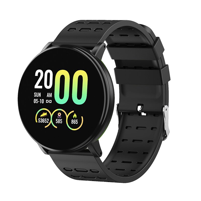 119 Plus Smart Horloge Bloeddruk Ronde Bluetooth Hartslag Waterdichte Sport Tracker Met Wekker Voor Android Ios