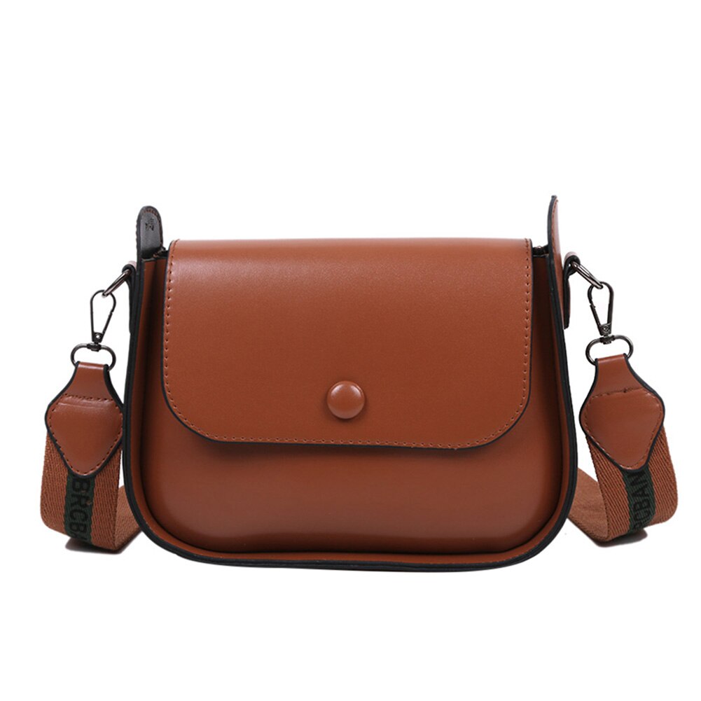 Frauen fest Farbe Schulter Tasche lässig weit Bote Handtaschen weiblich retro klein PU Leder Crossbody Taschen: hell Braun