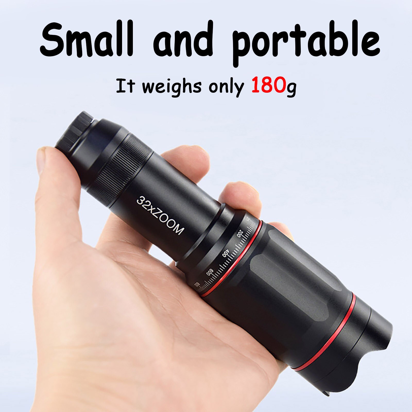Monocular Telescop 32X Telephoto Zoom Outdoor Camping Retractable With Tripod Phone Clip Supports Smartphone#g4