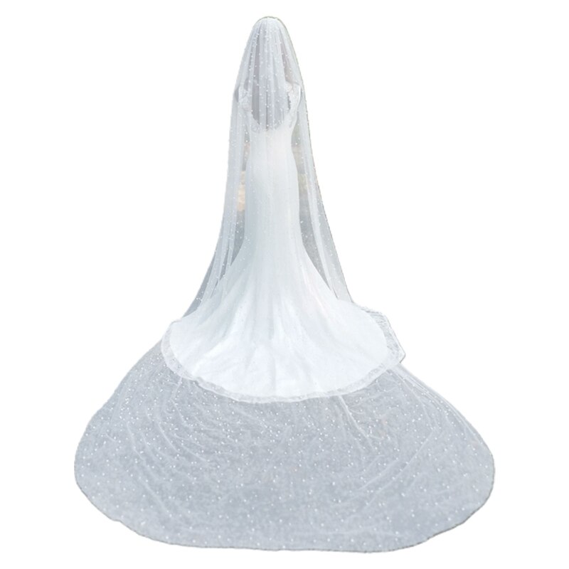 Une couche couverture visage cathédrale mariage voile Vintage Imitation perle perles perles bijoux mariée fête casque cheveux accessoires Phot