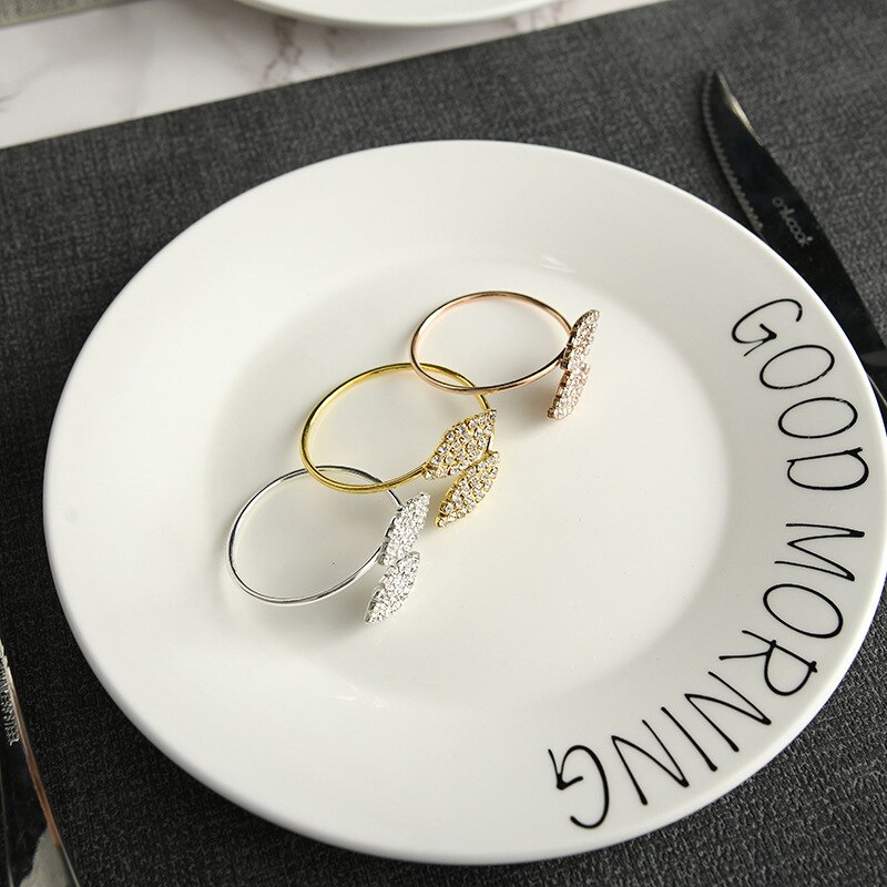 6PCS/SET Decoration Belt Party Rhinestone Serviette Wedding Dinner Home Hotel Banquet Leaves Shape Napkin Rings Buckles Holder