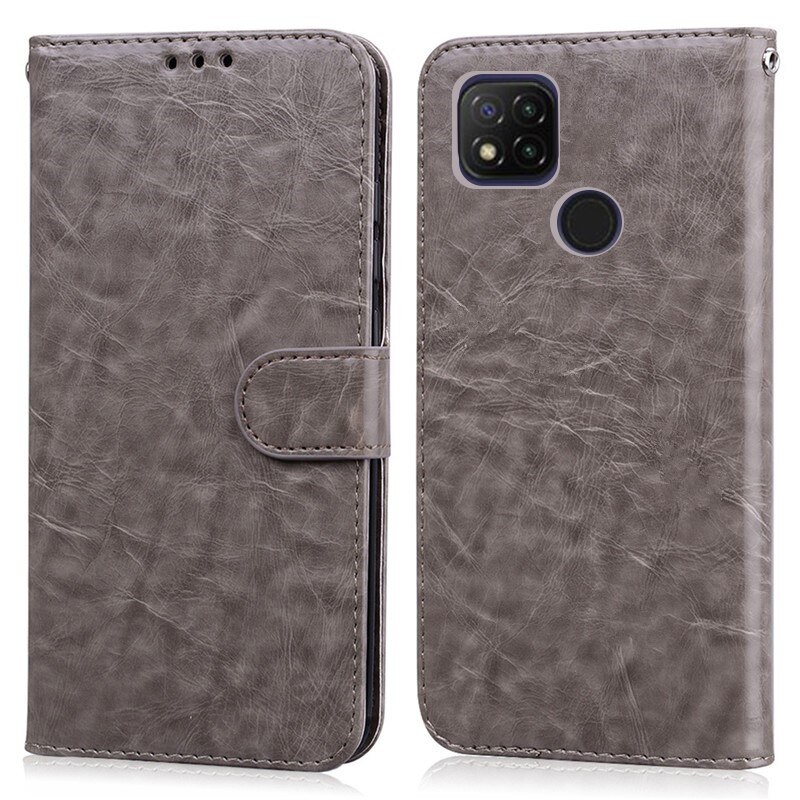 Voor Redmi 9C Nfc Gevallen Xiomi Xiaomei Xiaomi Redmi 9C Nfc Nfs Wallet Leather Flip Case Voor Xiaomi Redmi 9C 9 C Telefoon Gevallen Coque: For Redmi 9C / Gray