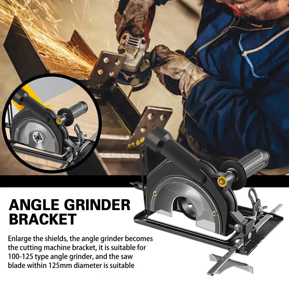 Dust Free 45° Adjustable Cutting Depth Positioning Bracket Angle Grinder Retrofit Cutting Machine Slotting Base for 100-125MM