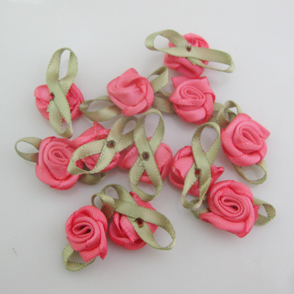 30 Farben zur Auswahl, 50 Stück, modische Rosenrosetten mit Blatt, Stoff, Blumen, Zubehör, DIY, Basteln, Nähzubehör: Schwarzes Nickel