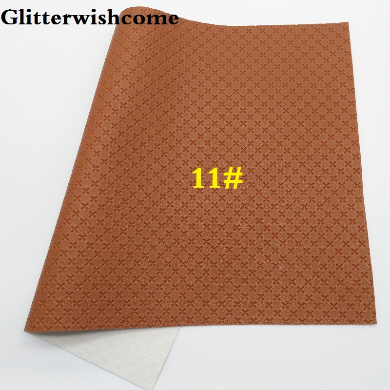 Glitterwishcome 21X29CM A4 Size Vinyl For Bows Embossed Cross Leather fabric Vinyl for Bows, GM5001A: 11